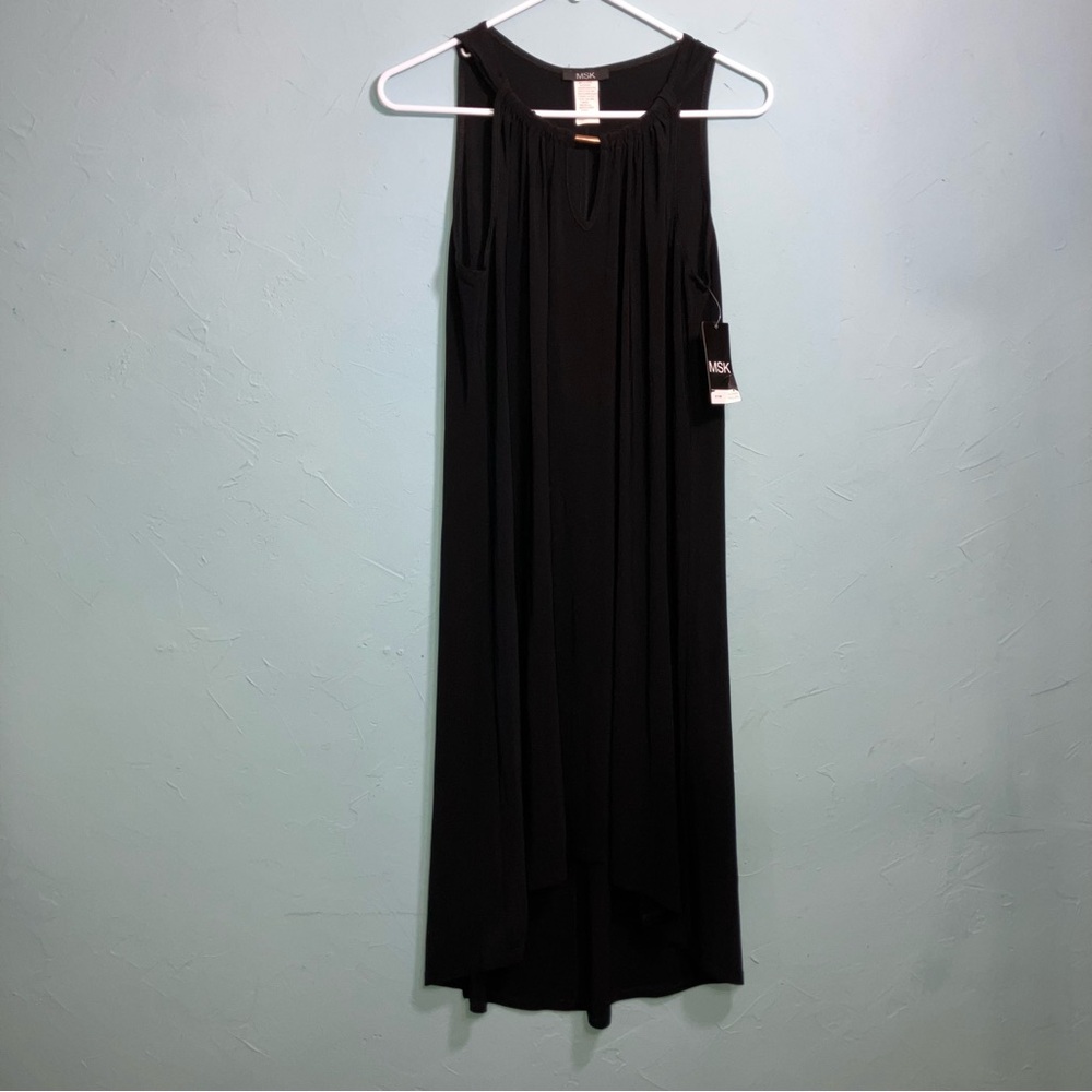 NWT MSK Black Sleeveless Maxi Gown with Scoop Neck size 10